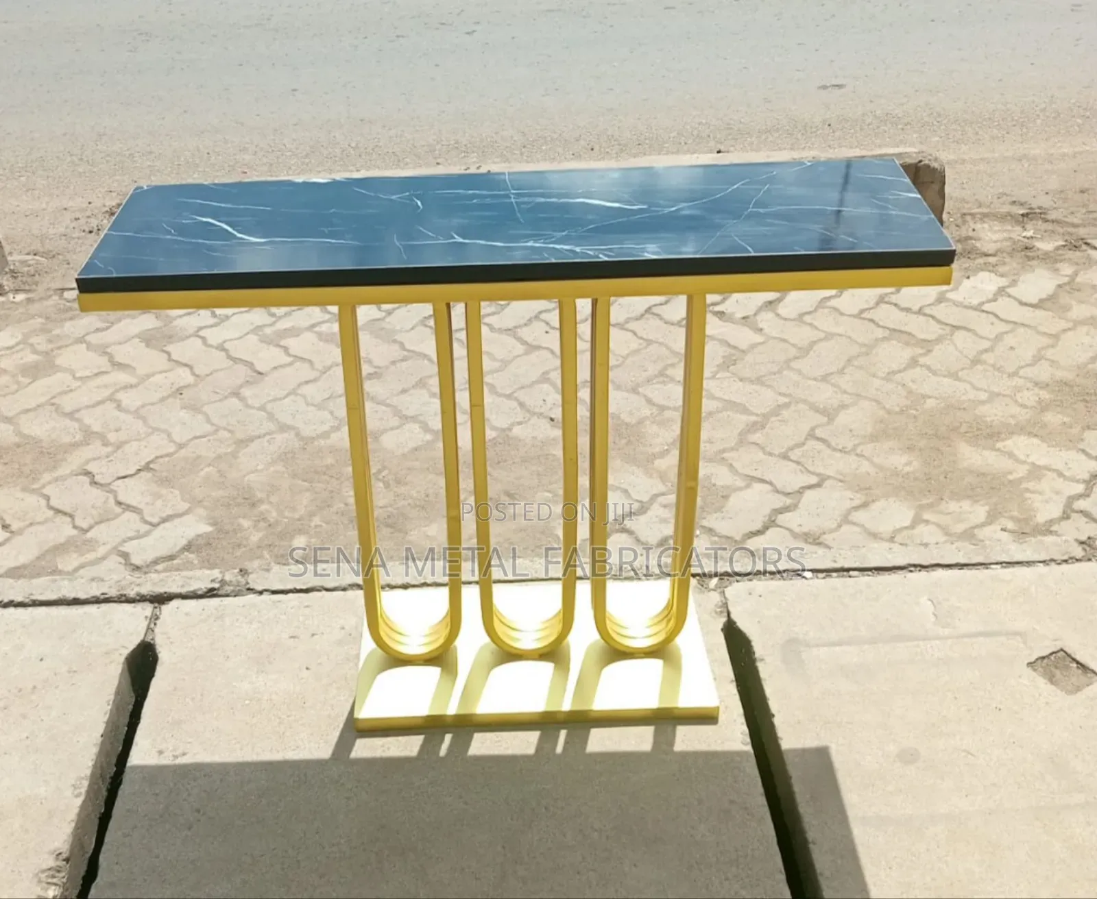 Glam Console Tables With Marble Look Top.