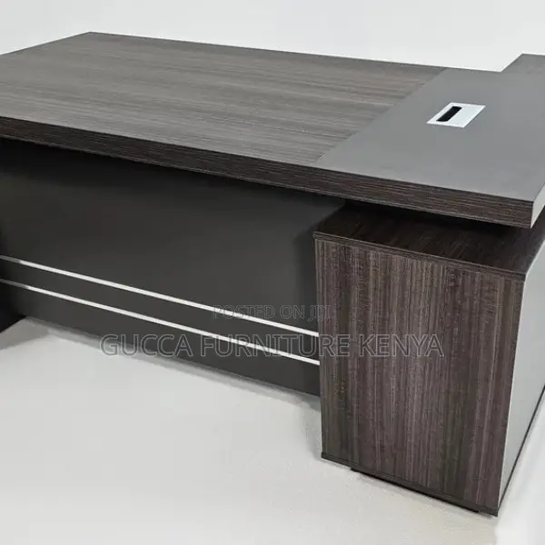 Office Tables:Stylish Grey Oak Veneer Executive Office Desk
