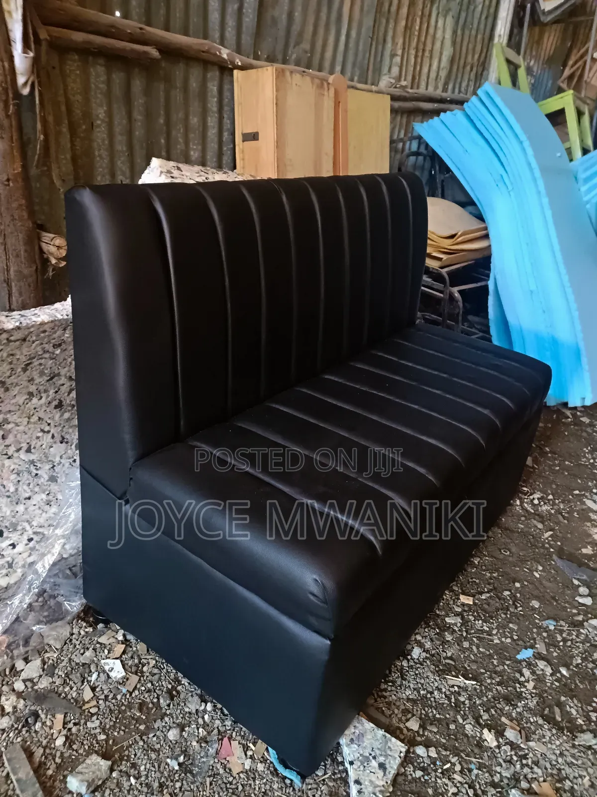 Restaurant, Reception or Waiting Couch, Black Latest Design.