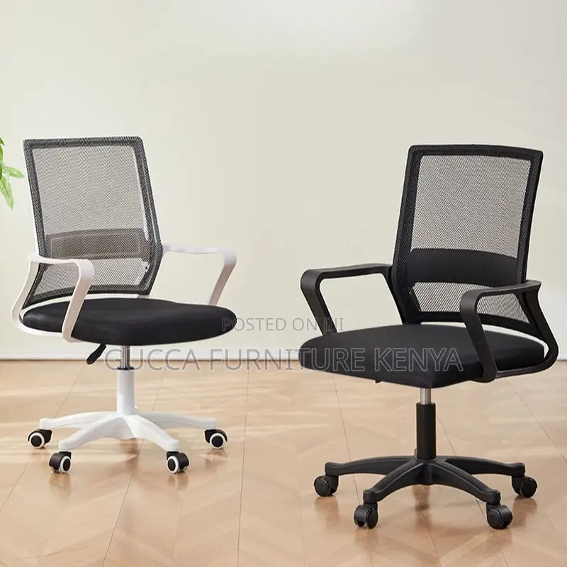 Office Chairs:Ergonomic Black Upholstered Office Mesh Chair