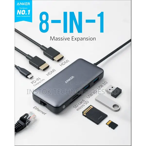 Anker 553 8-in-1 Usb-C Hub With Dual Hdmi