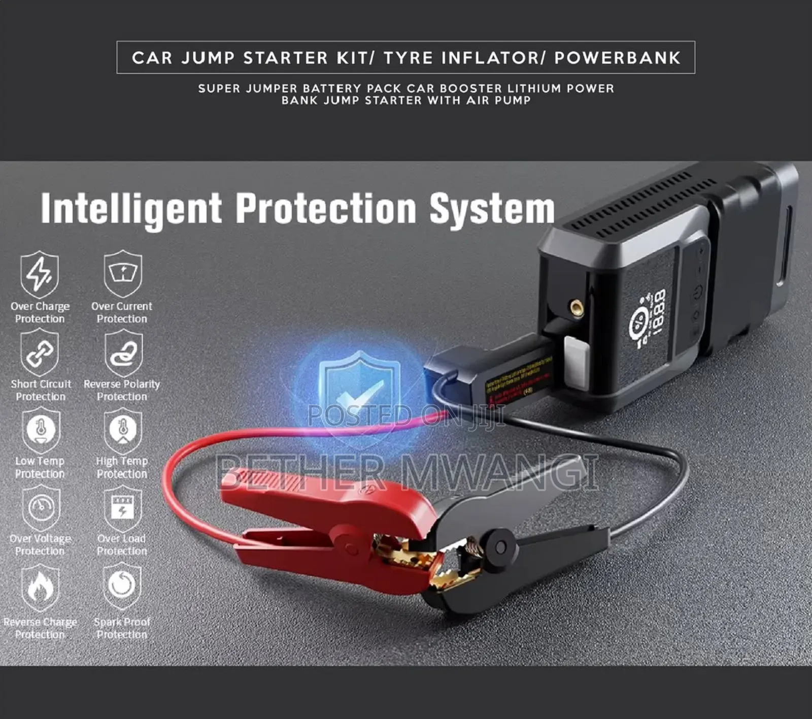 Car Jump Starter Kit With Tyre Inflator and Power Bank