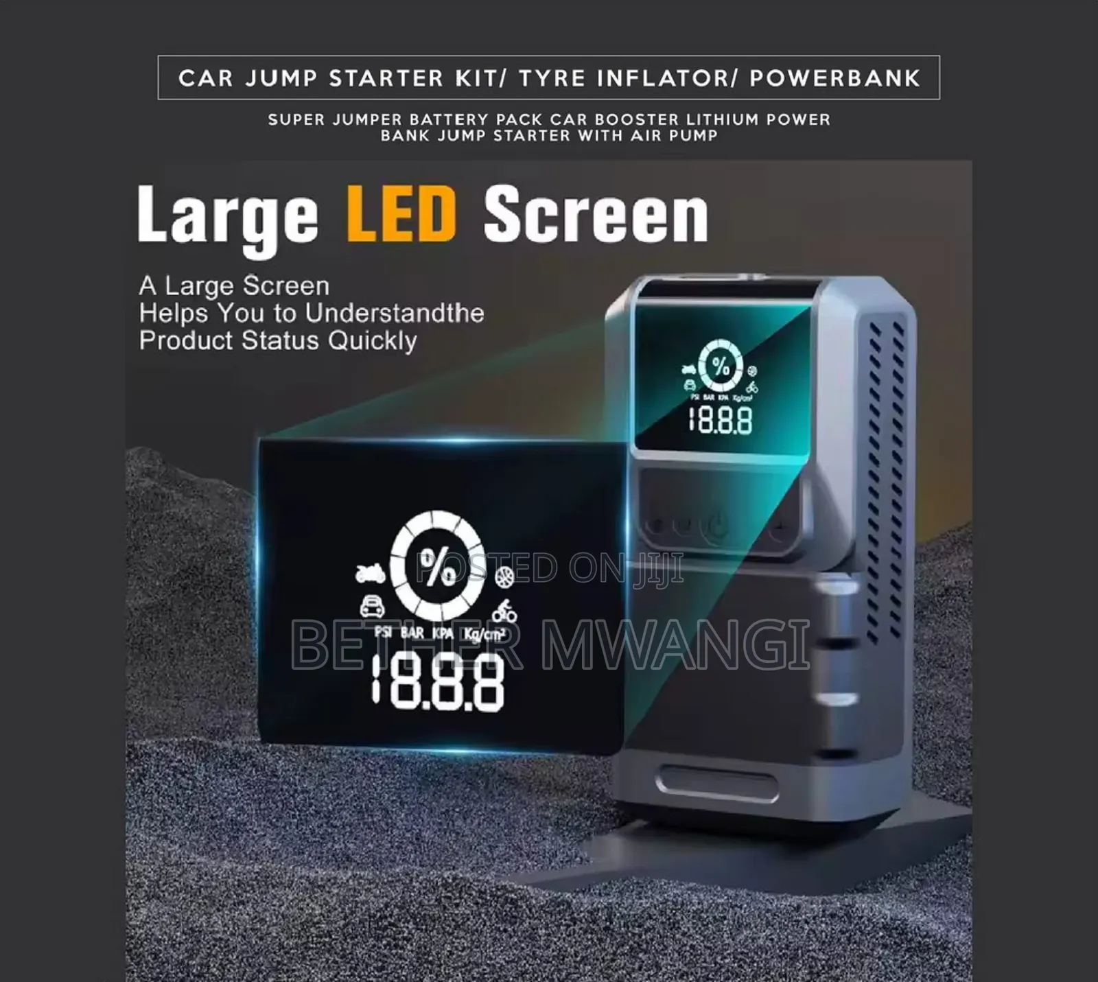 Car Jump Starter Kit With Tyre Inflator and Power Bank