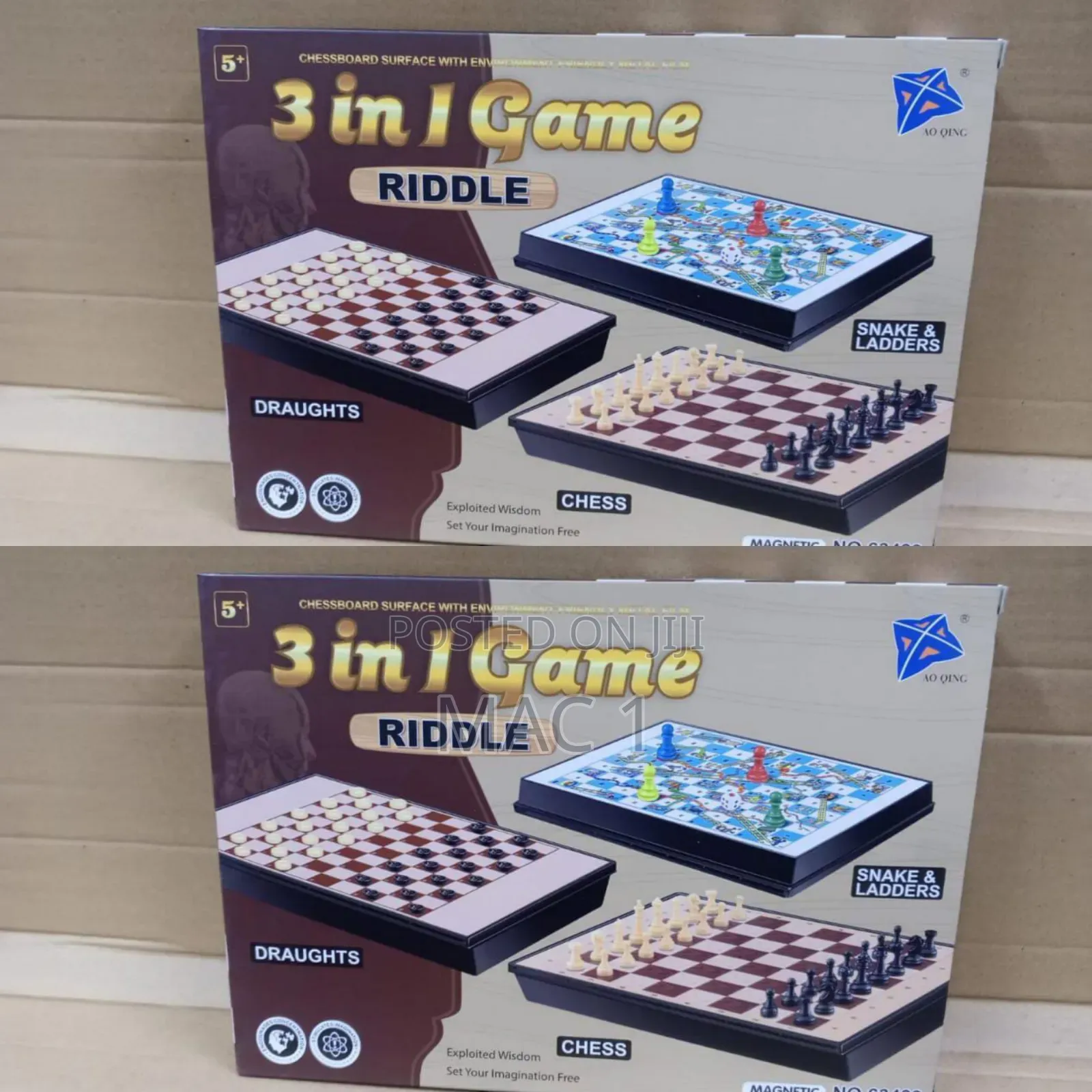 Chess Draught 3 in 1 General Board Game