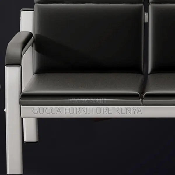 Sofas:5-Seater Transitional Black Metal Reception Sofas