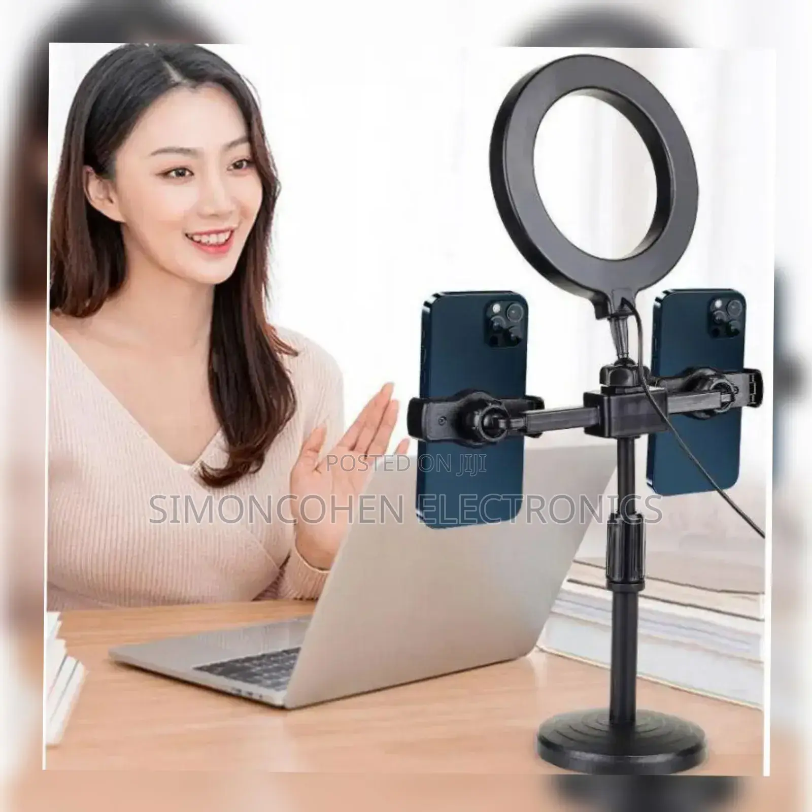 6 Inch Ring Light Double Phone Holder