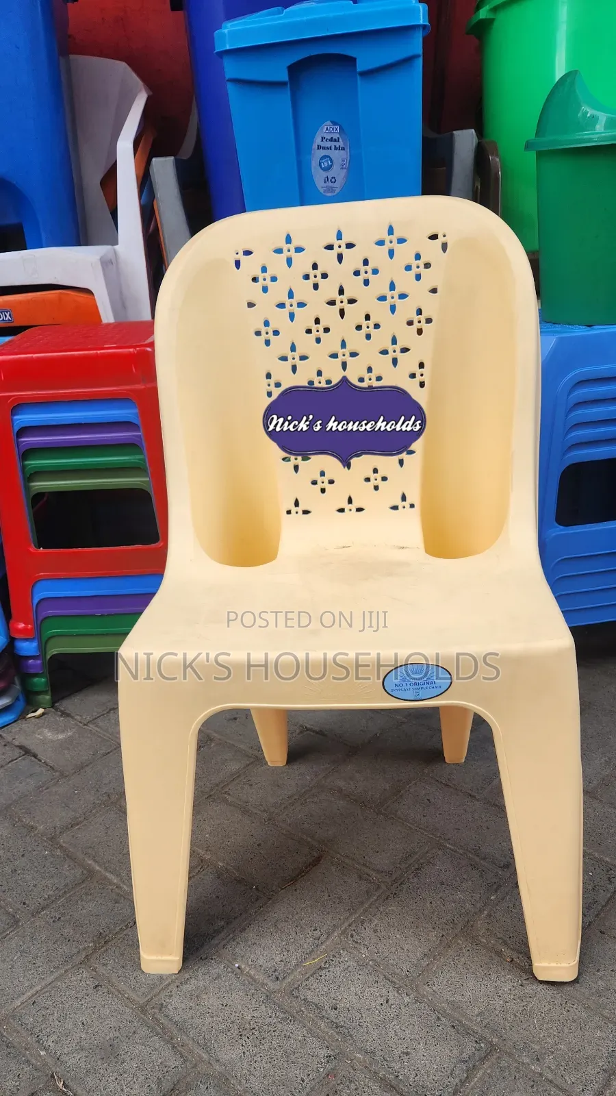Cream Skyplast Armless Plastic Chair