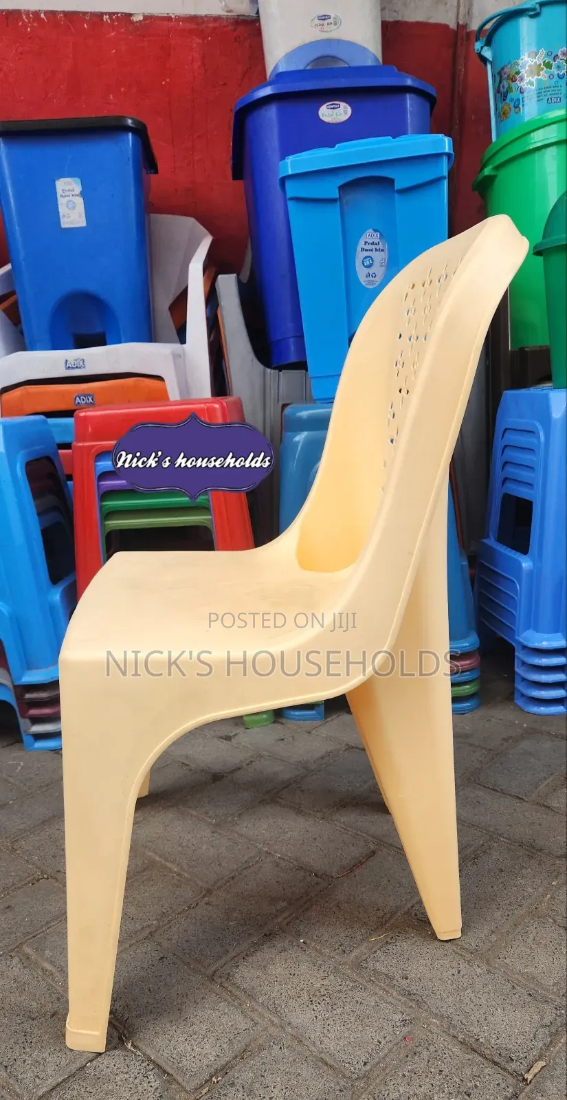 Cream Skyplast Armless Plastic Chair
