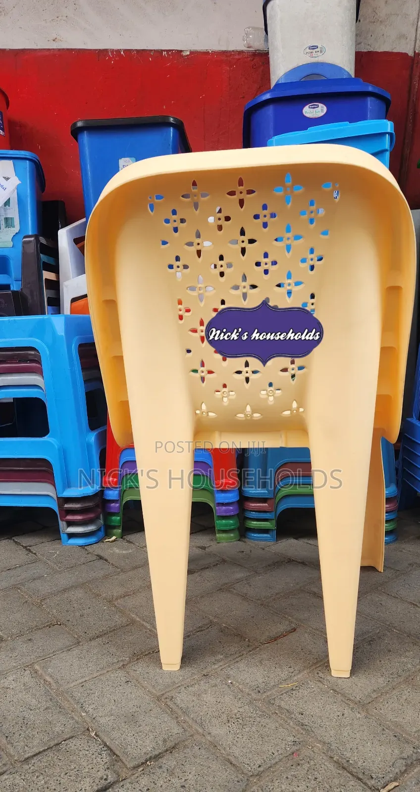 Cream Skyplast Armless Plastic Chair