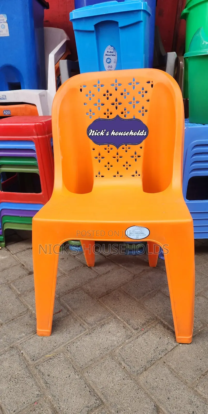 Skyplast Armless Plastic Chair Orange