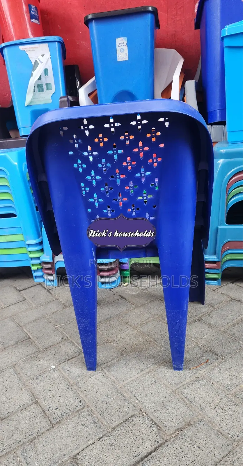 Dark Blue Skyplast Armless Plastic Chair