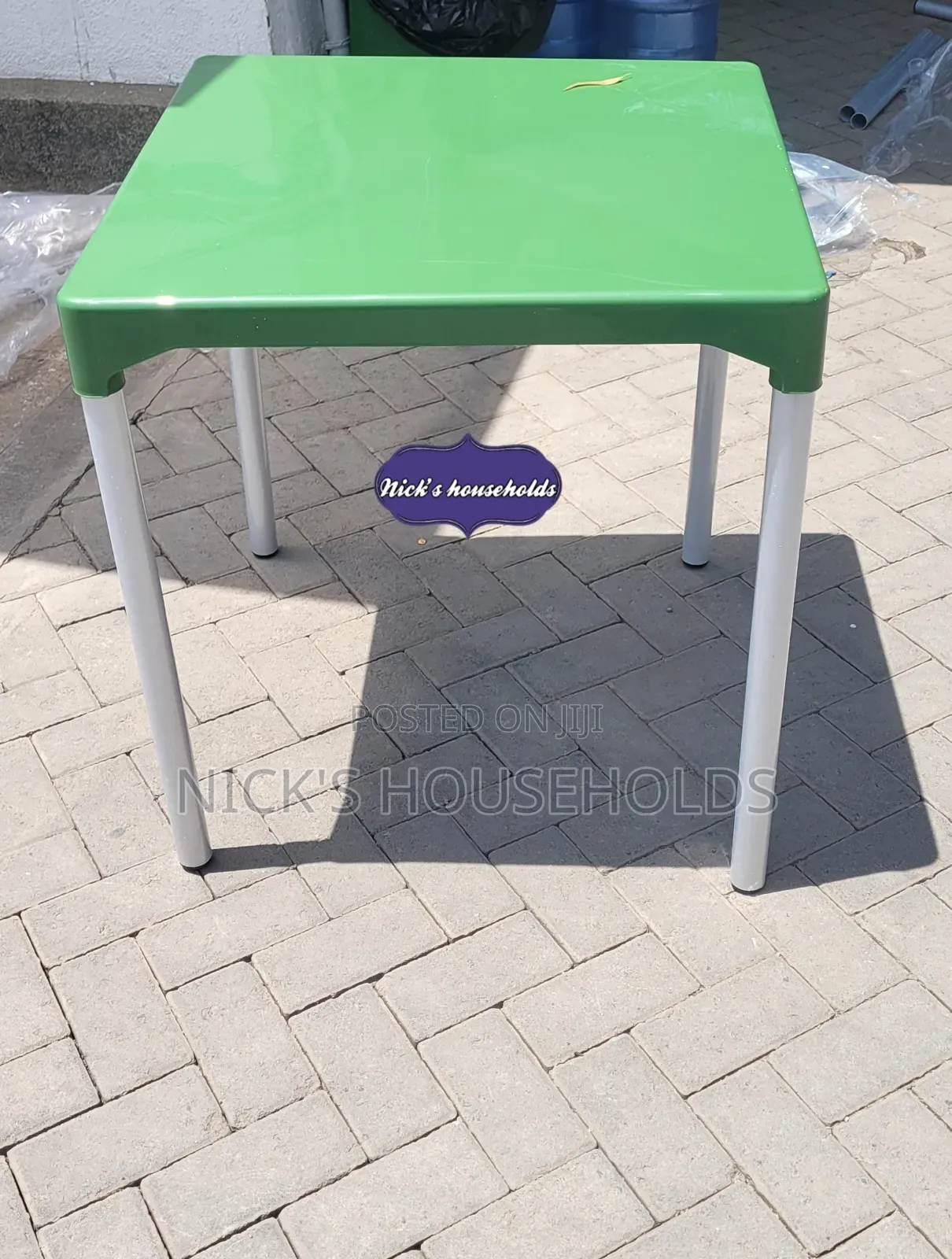 Hotel Plastic Table With Metal Legs (Square Shape)