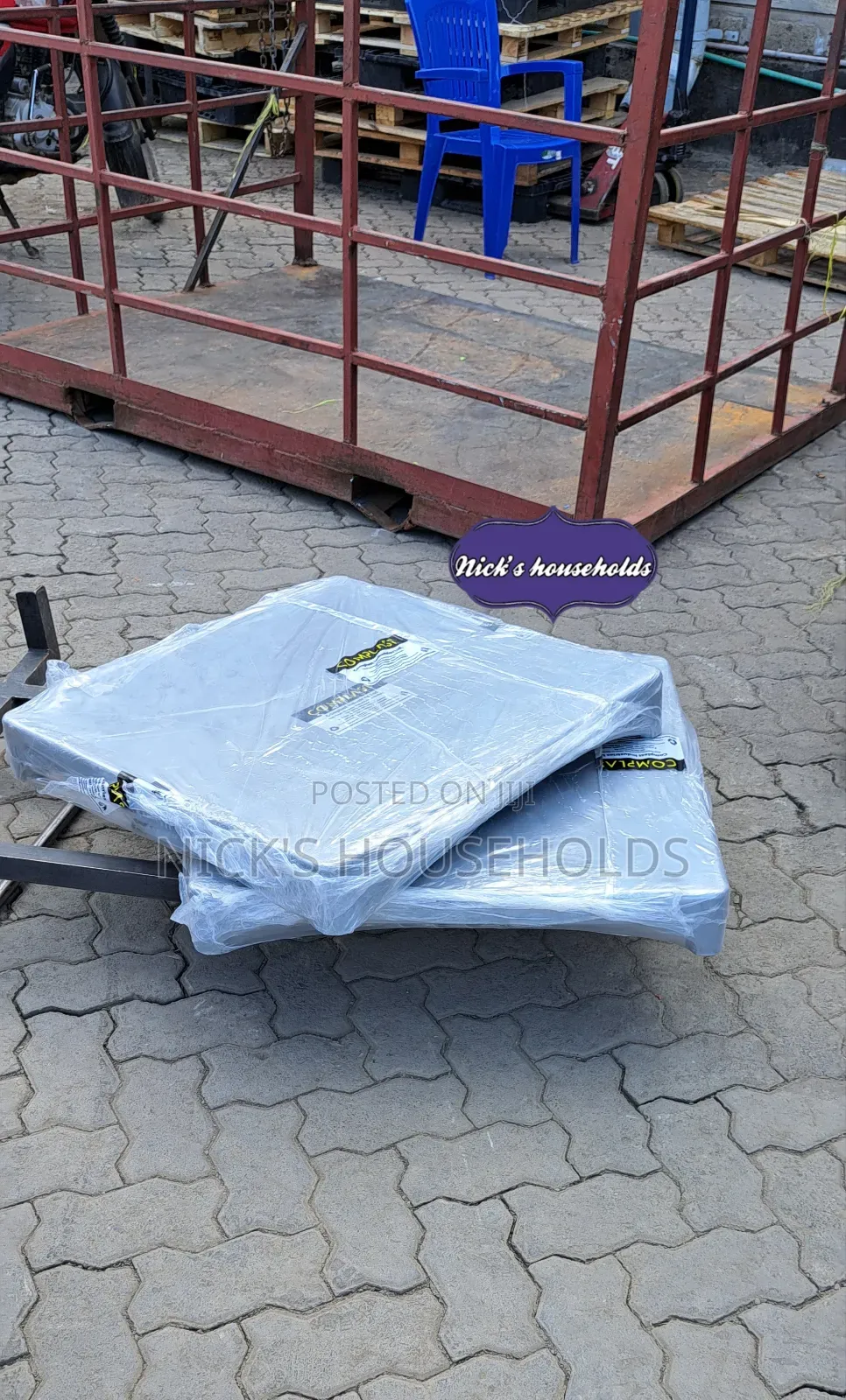 Grey Complast Plastic Table With Metal Tubing Legs