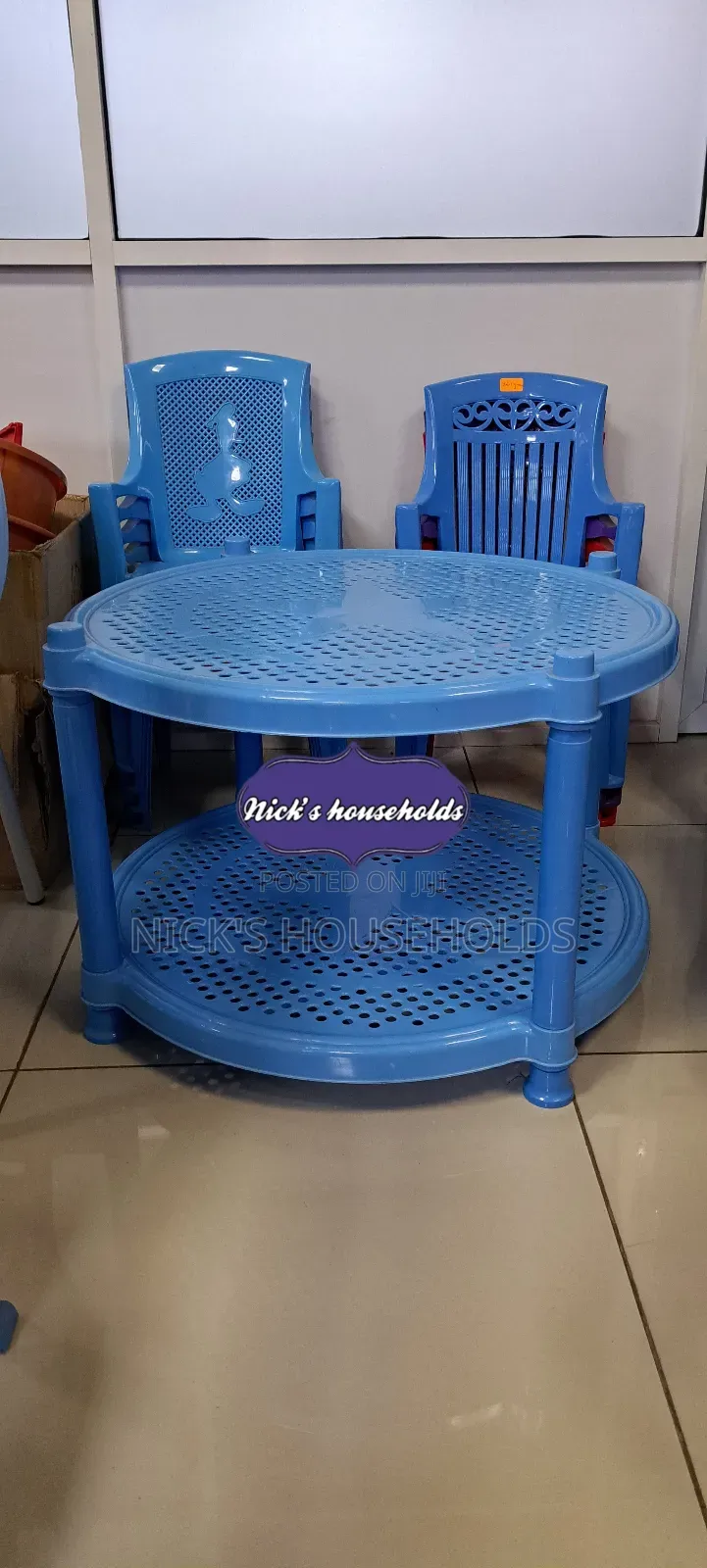 Round Plastic Table, Double Decker