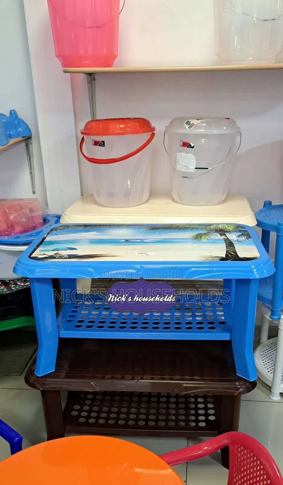 Rectangular Plastic Table With Flowers Theme