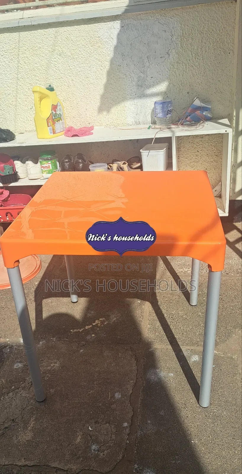 Strong and Affordable Square Plastic Table With Chrome Legs