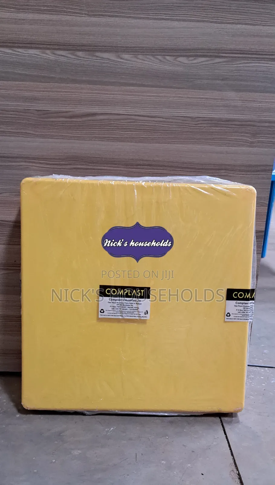 Yellow Complast Plastic Table With Metal Tubing Legs