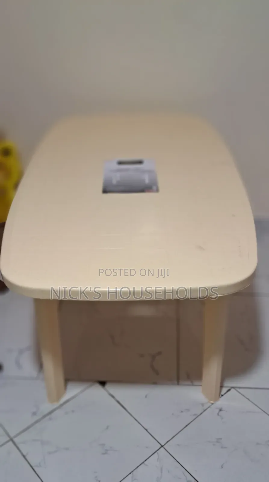 Ivory or Cream Complast Rectangular Plastic Table Available