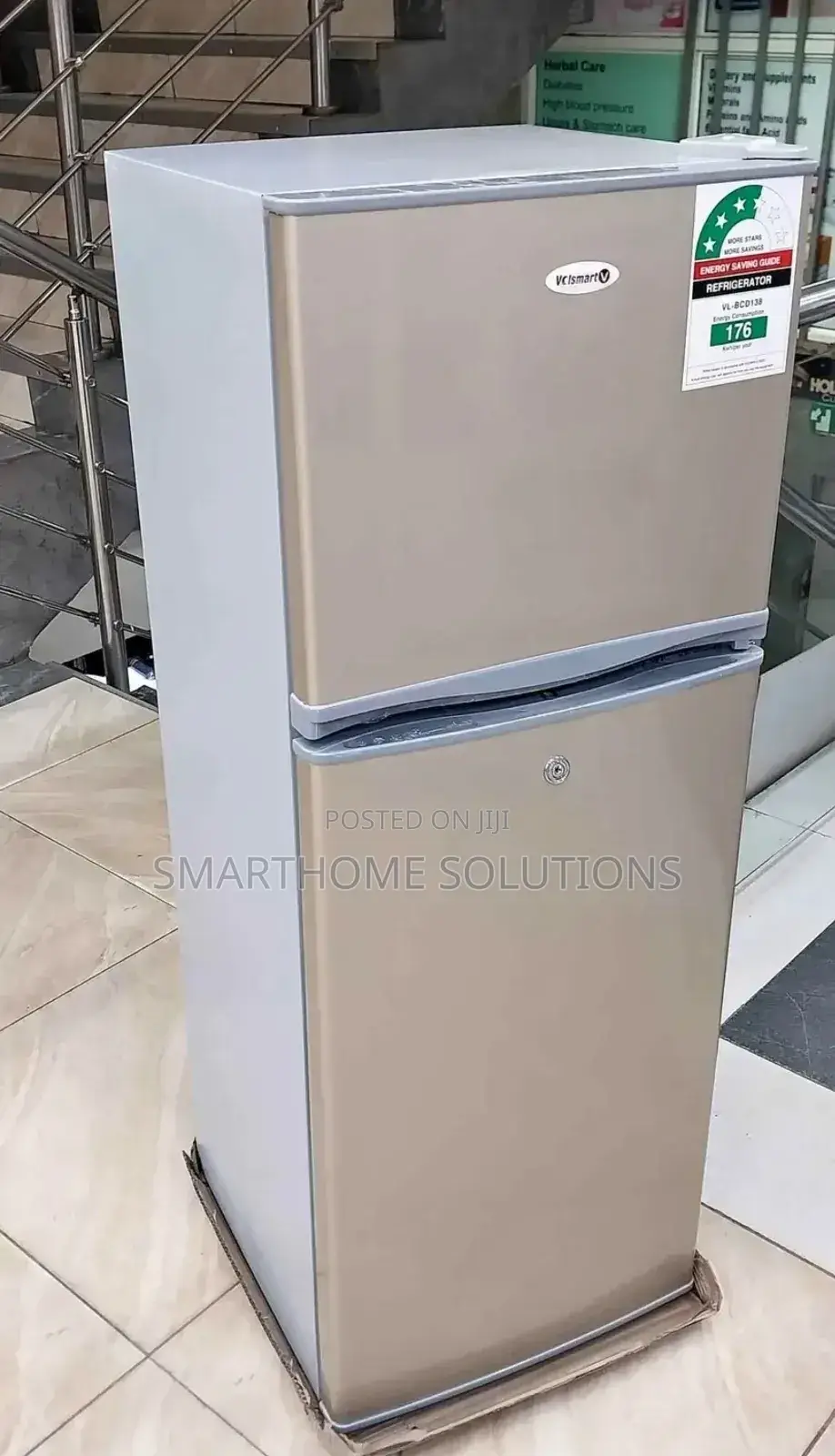 Volsmart 138ltr Double Door Refrigerator Top Mounted Freezer