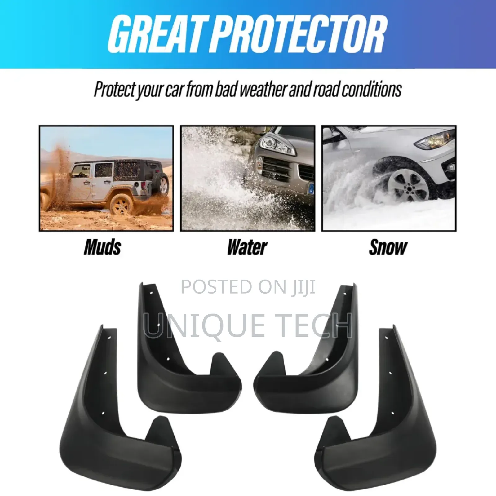 All-Weather 4pc Universal Mudguard /Flaps
