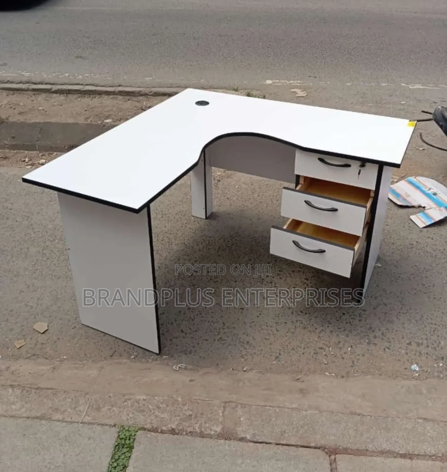 White L Shaped Office Desk