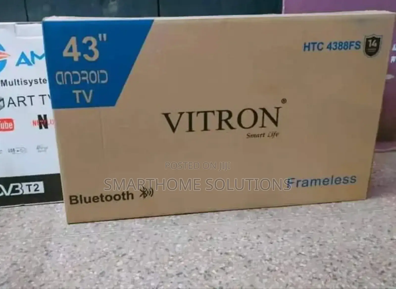 Vitron 43 Inches Smart Tv,Htc4388fs Frameless Bt Enabled