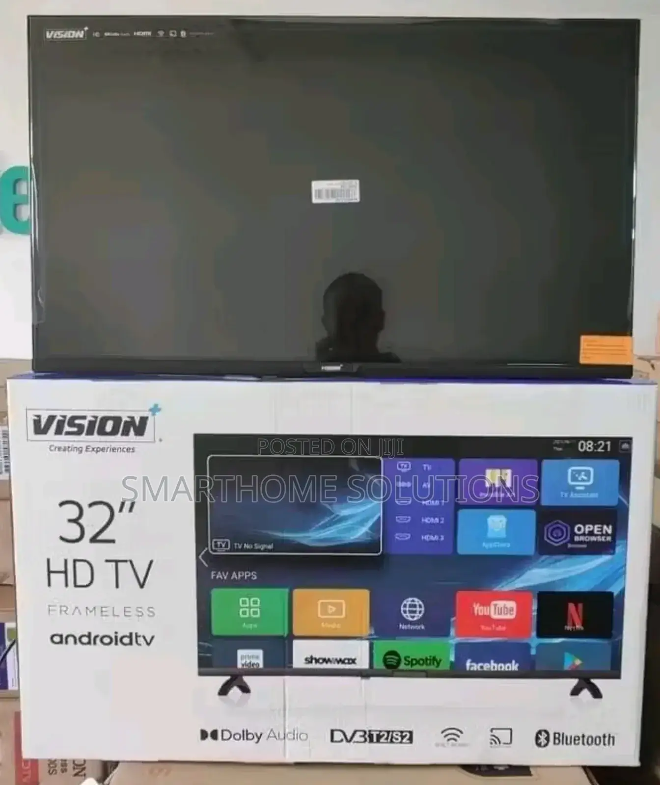 Vision Vp8832sf,32" Inch Tv Frameless Hd Smart Android Tv