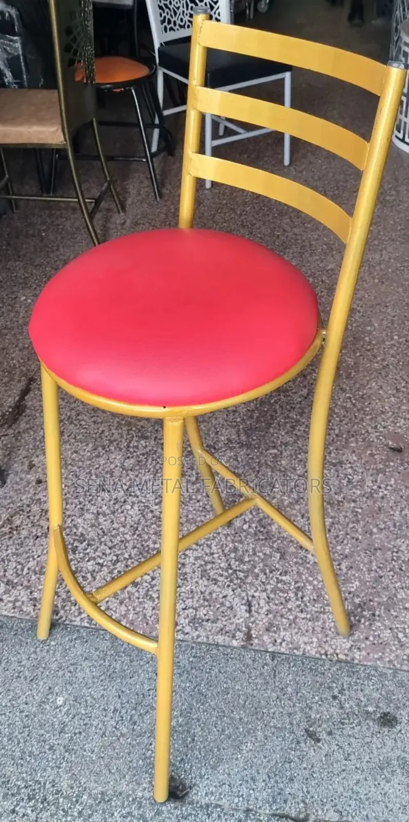 Gold High Stools With Powder-Coating Finish