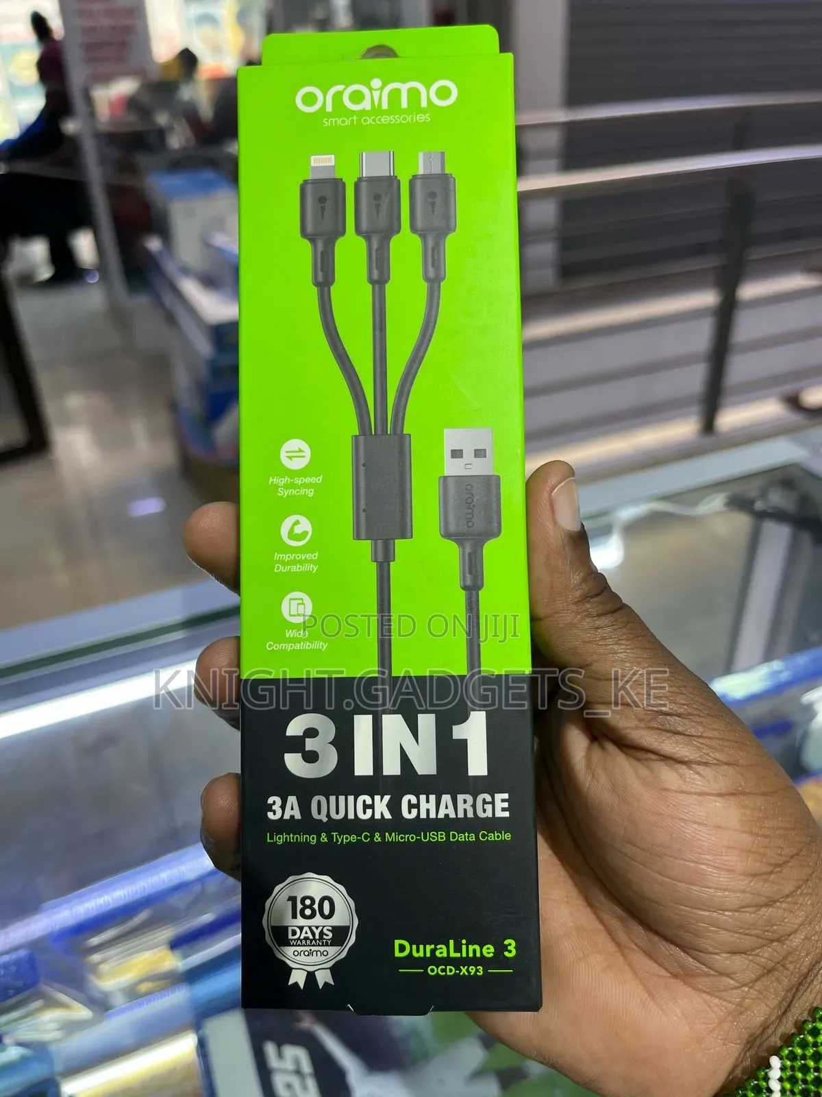 Oraimo 3 in 1 Data Cable (Dura Line 3)