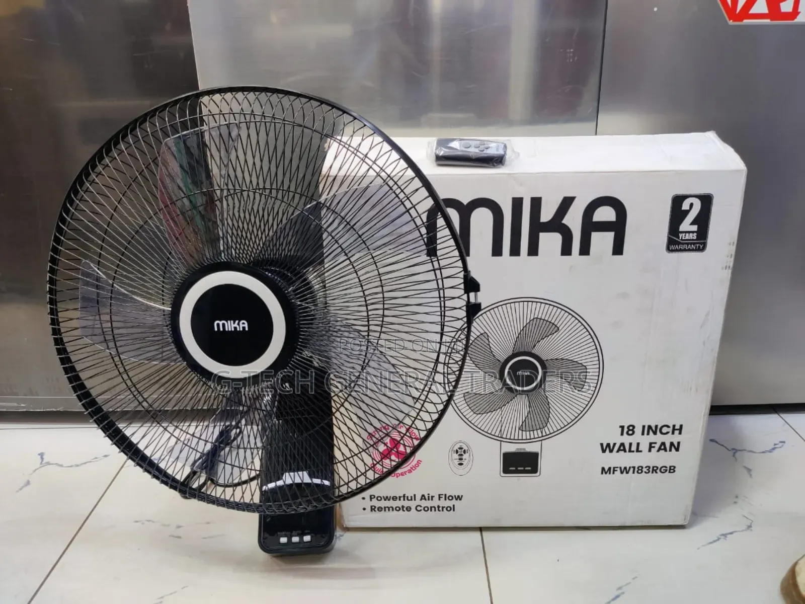 Mika Heavy Duty 18inch Wall Fan With Remote Control