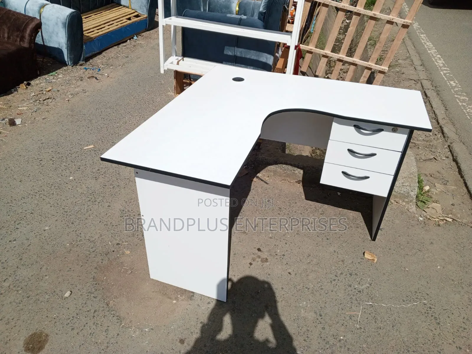 White L Shaped Office Desk