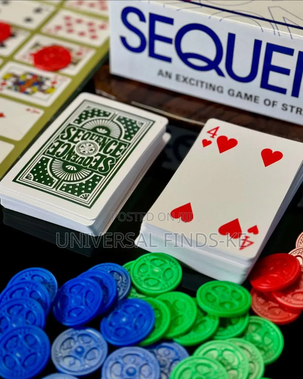 Sequence Strategy Board Game – Fun Family Card Chip Game for All Age