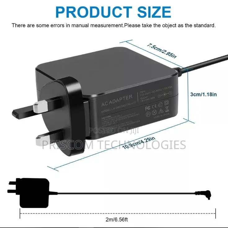 Asus Laptop Charger Complete With Power Cable - 19v, 1.75a