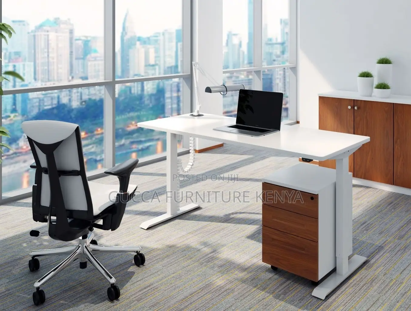 Office Tables: Office Electric Height Adjustable Desk 120cm