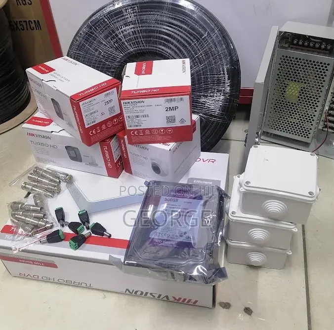 4 Channels CCTV Cameras, 2mp Hikvision Cameras Available