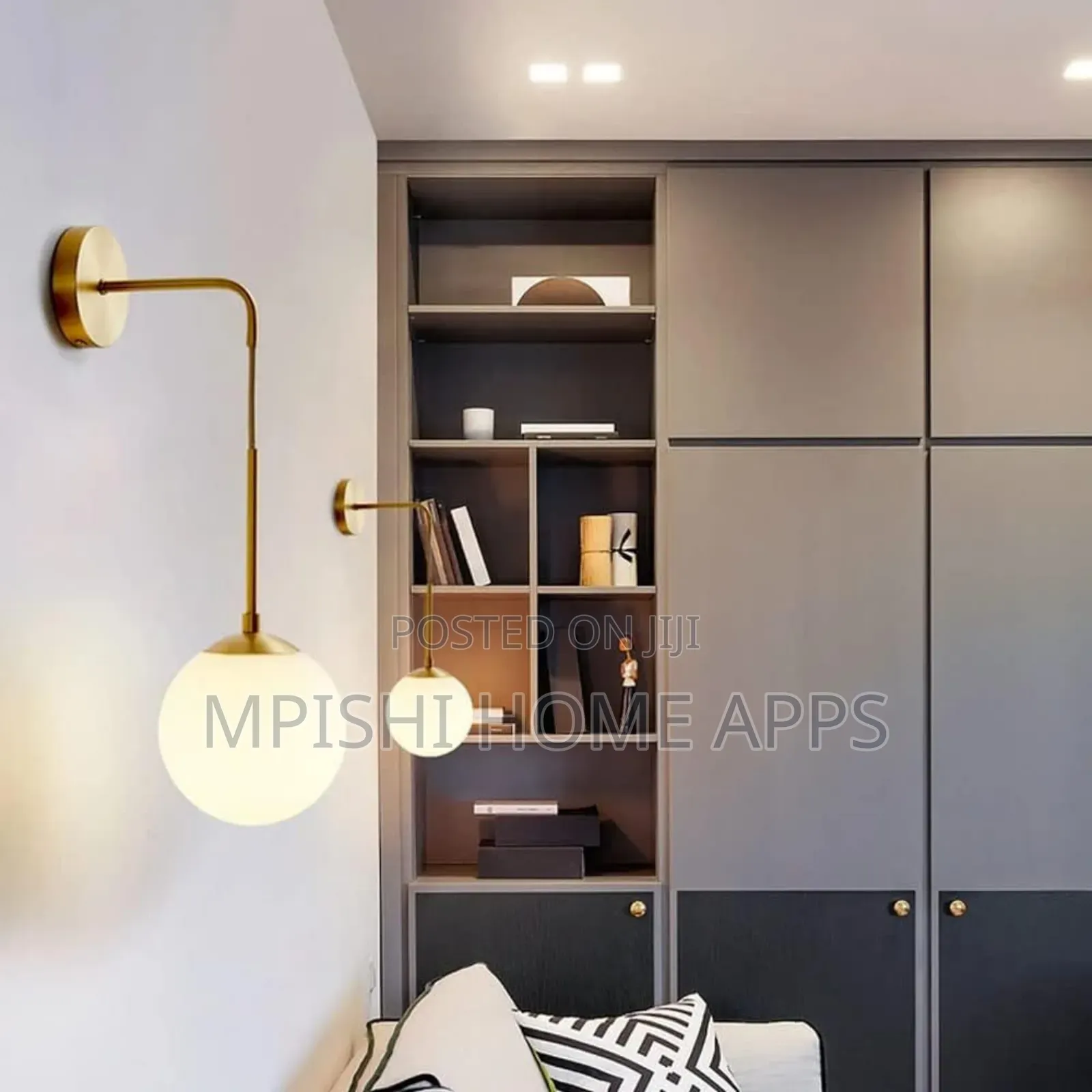 Glass Globe Wall Light - Golden
