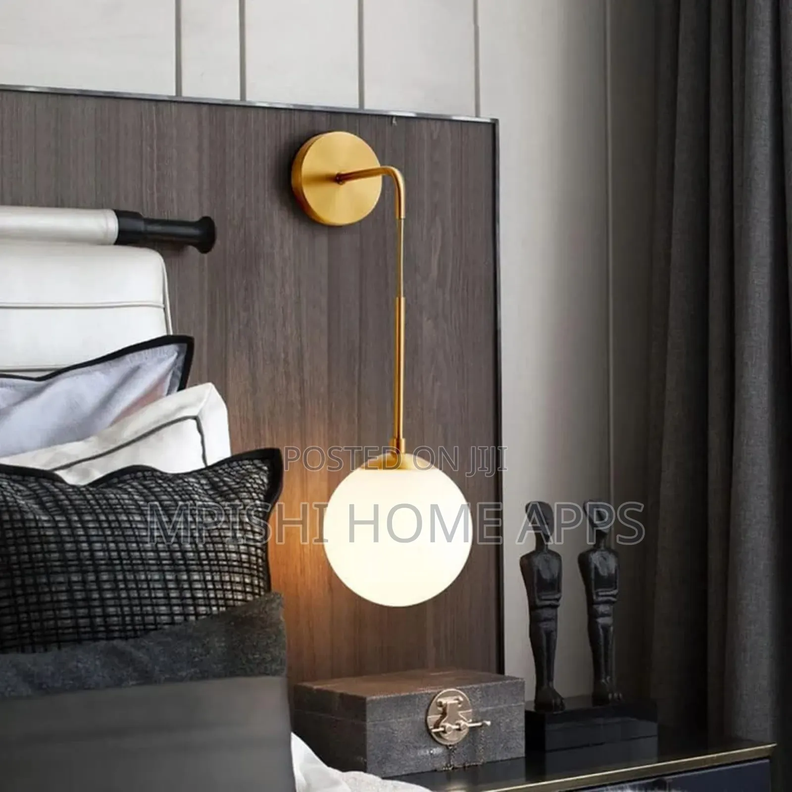 Glass Globe Wall Light - Golden