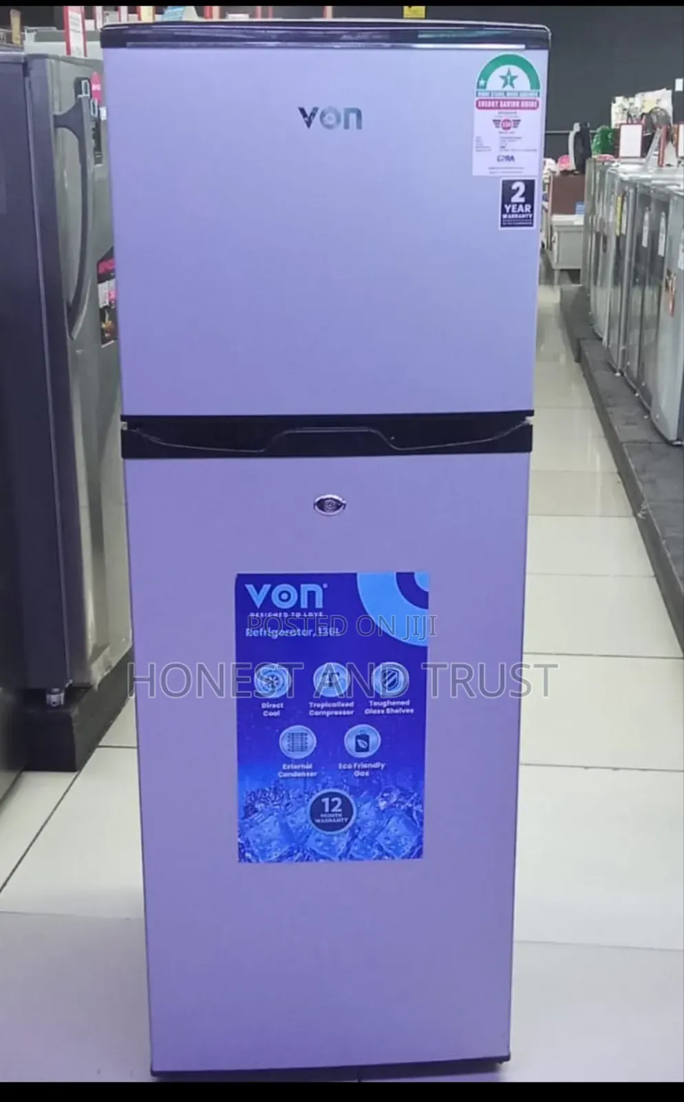 Von Vart-19dhs Capacity 138 Litres Double Door Refrigerator