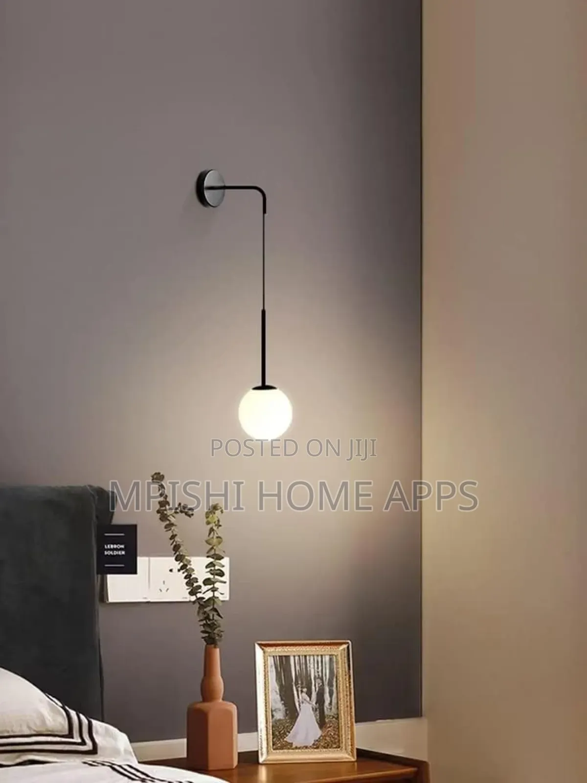 Glass Globe Wall Light - Black