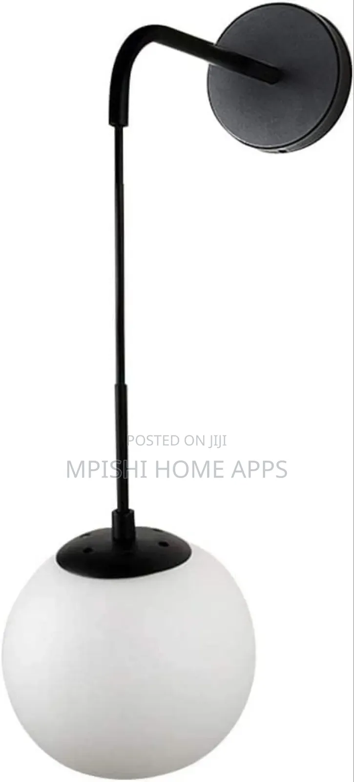 Glass Globe Wall Light - Black