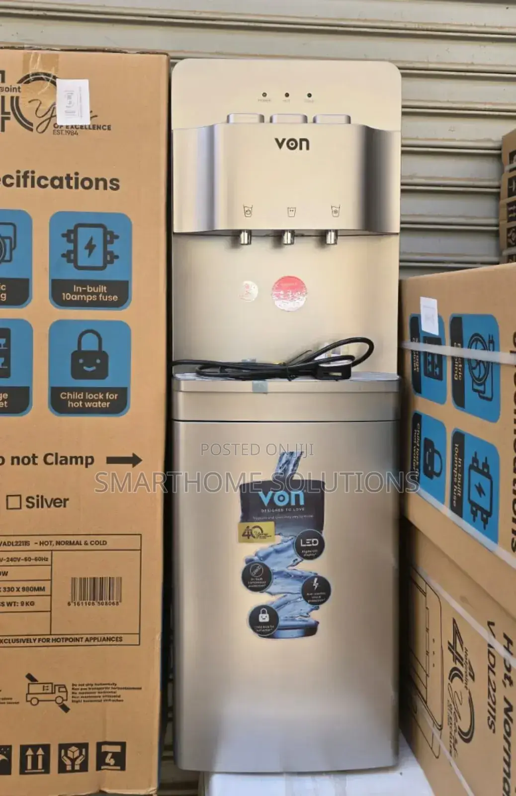 Silver Von Hot ,Normal, Cold 3 Taps Water Dispenser Vn-3