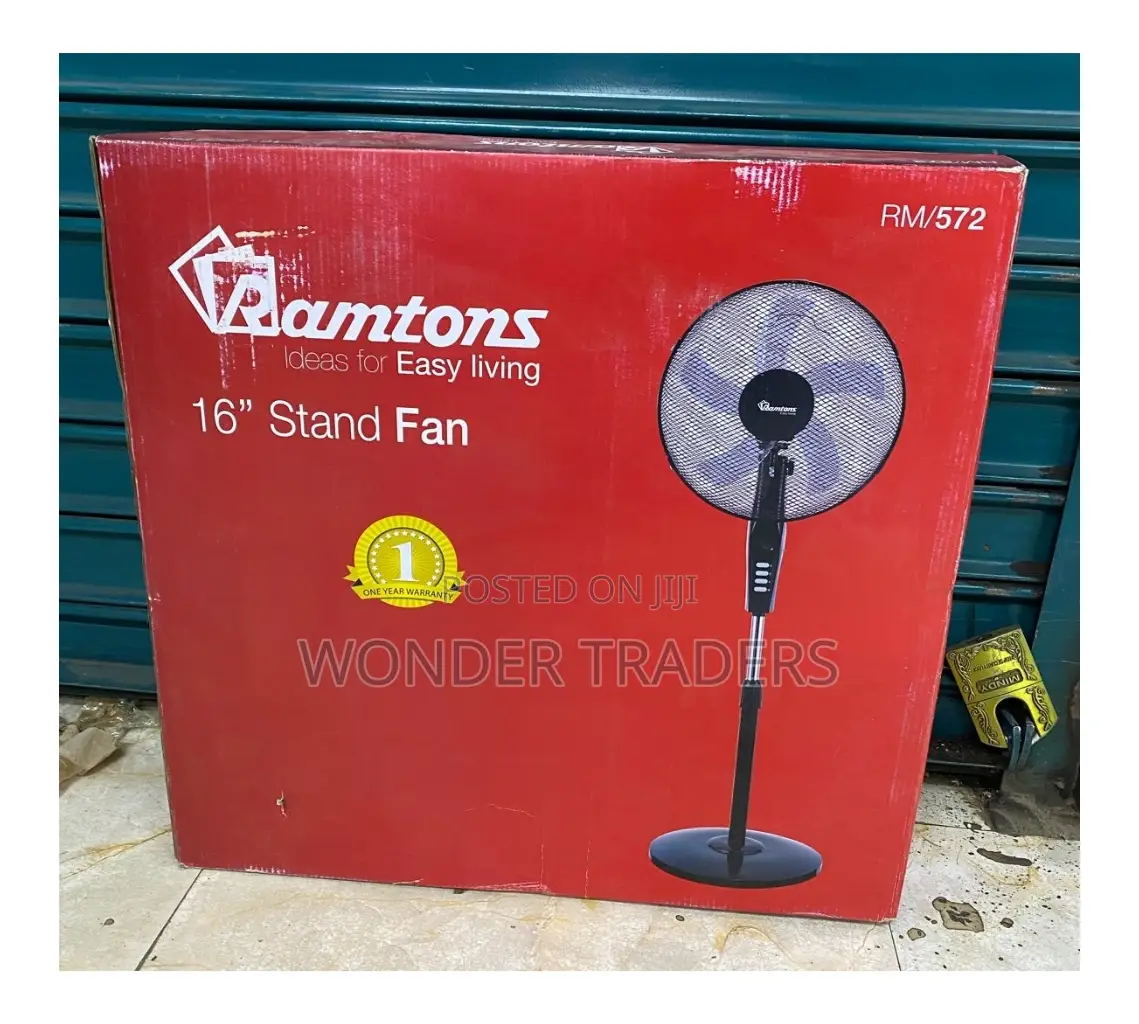 Ramtons Rm/572 - Black Econo Standing Fan - 3 Speed - Black