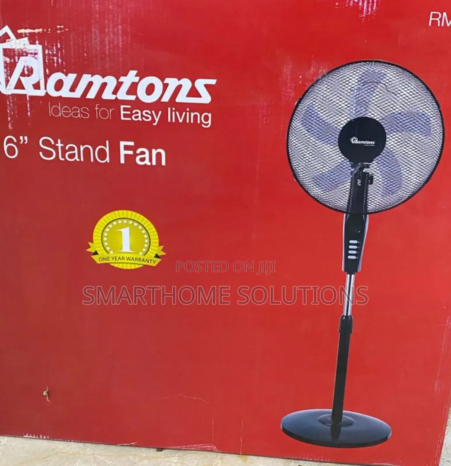 Ramtons Rm/572 - Black Econo Standing Fan - 3 Speed R/16"