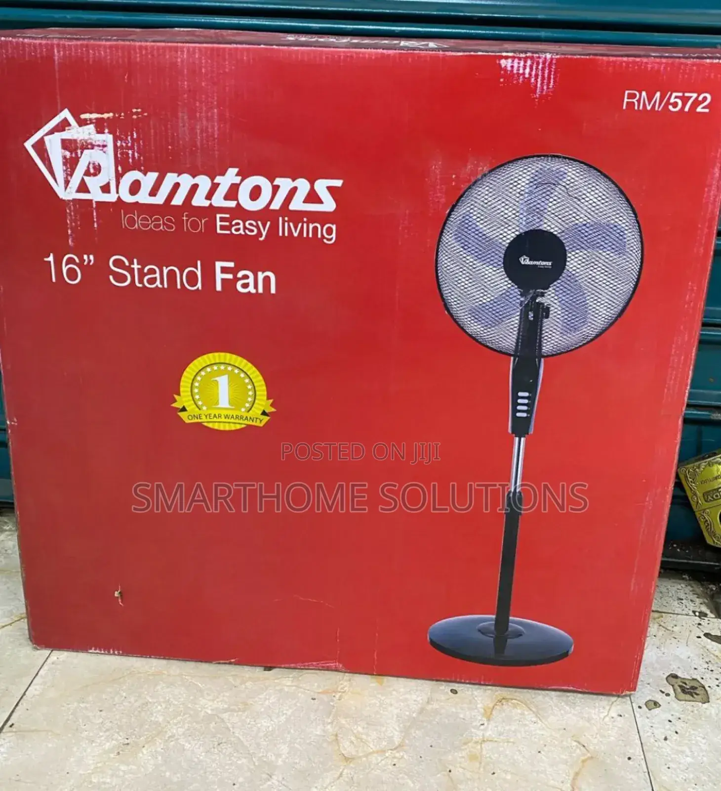 Ramtons Rm/572 - Black Standing Fan - 3 Speed R/16"