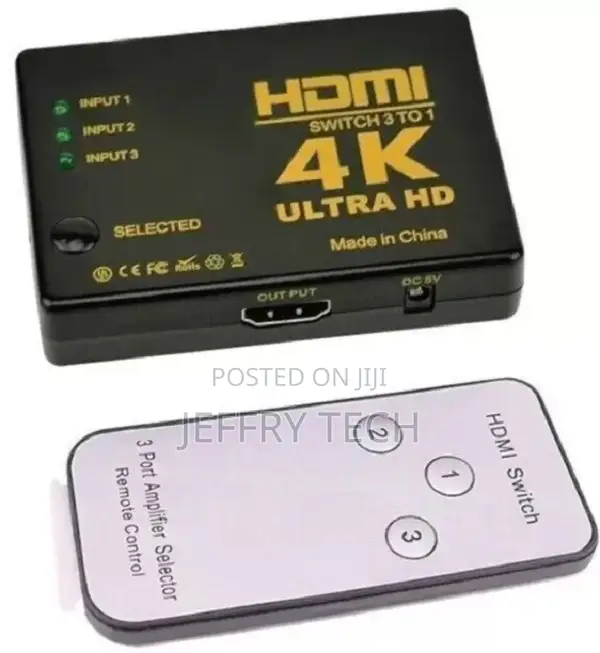 Balrama 3 Way Hdmi Switch 3x1 With Remote Control 3 Port HDM