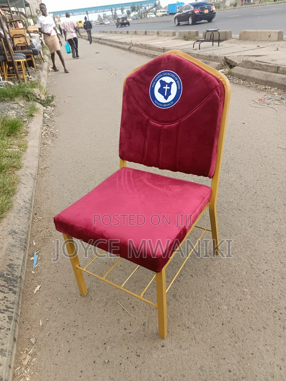 Church Chairs, Without Armrest, Red Maroon 