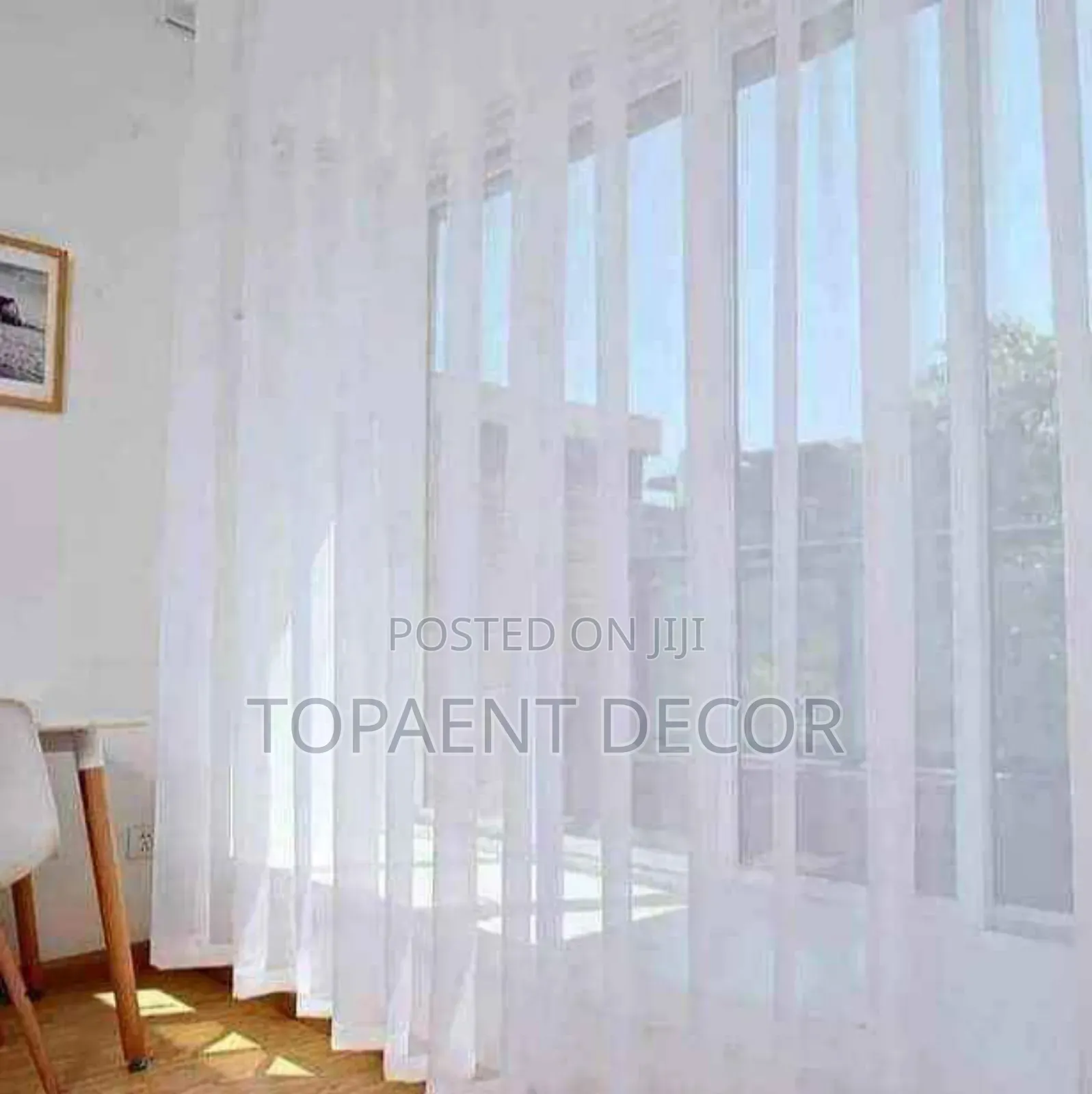 White Silk Plain Window and Door Sheers