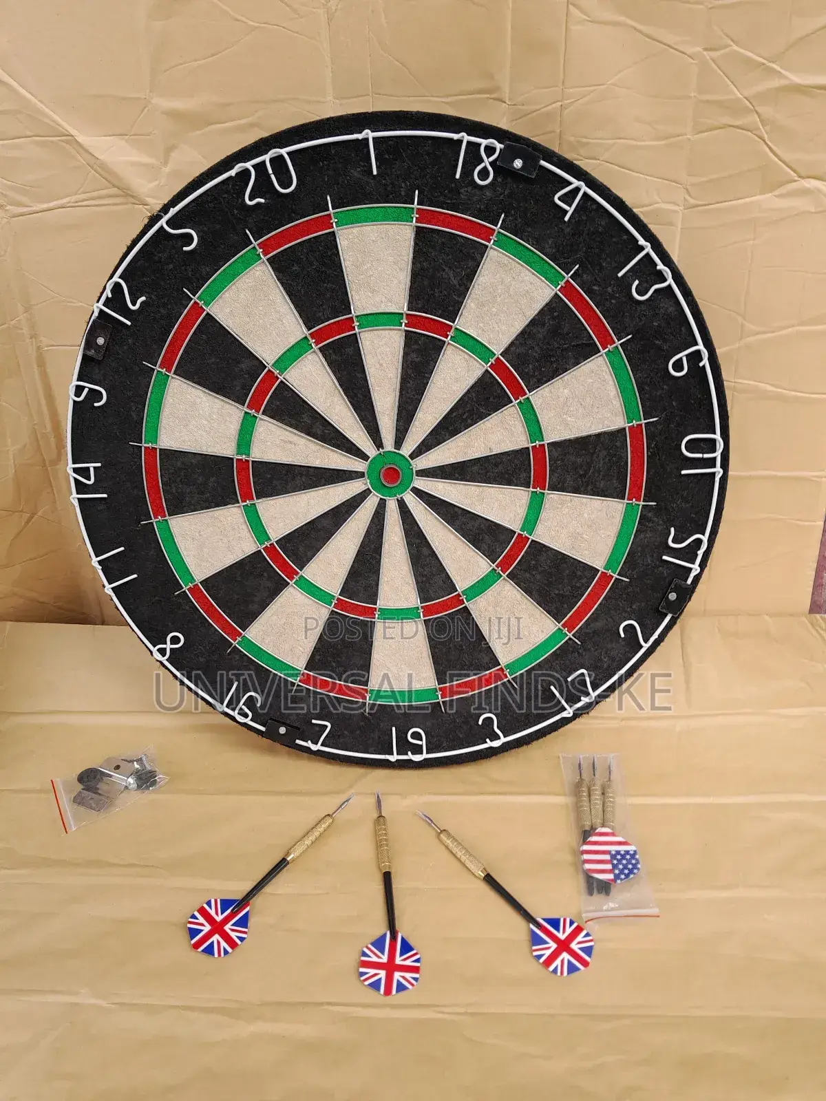 Original Professional Dartboard Set With Steel Tip Darts 18"