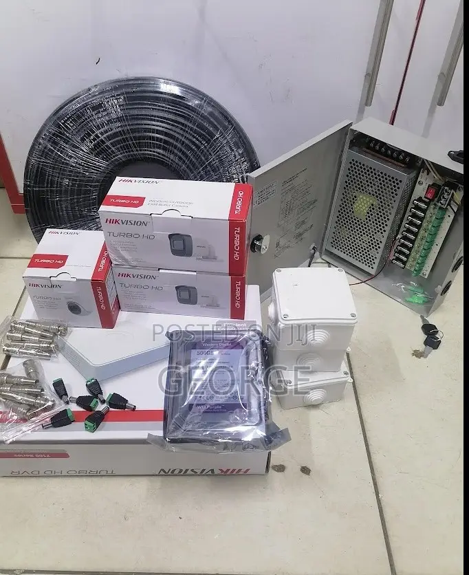 1080--3 CCTV Cameras Hikvision Complete 2mp 4 Channels Kit