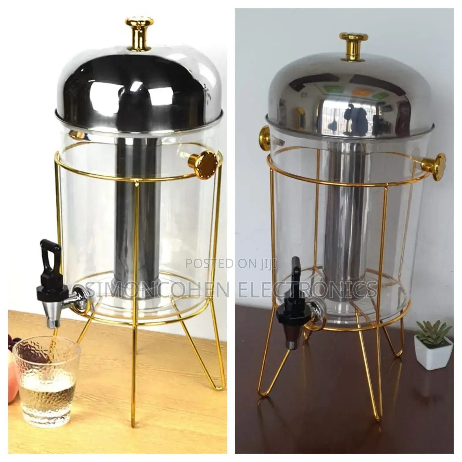 Golden Metal Frame Juice Dispenser 8l
